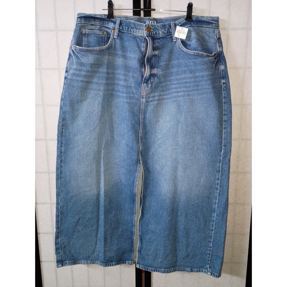 a.n.a Women's Light Blue Denim Midi Skirt